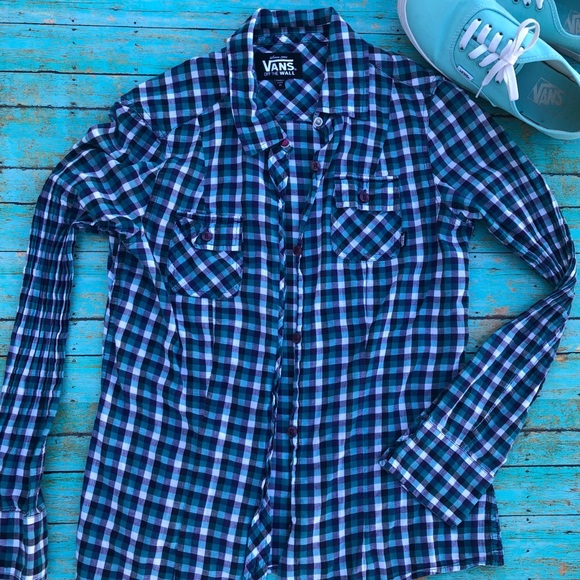 {vans} plaid long sleeve button-up - Picture 5 of 6